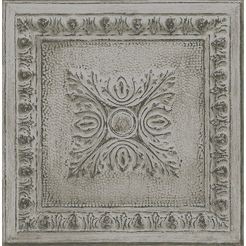 Tin Tile Pattern Wallpaper, Gray, Bolt