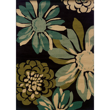 Emerson 2819A Teal/Ivory 6'7" x 9'6" Rug