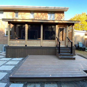Farnham Composite Deck with Cedar Patio Cover