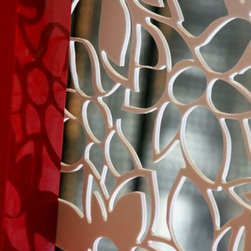 Corian&reg; wall design carved and sculpted to look like flowers - Artwork