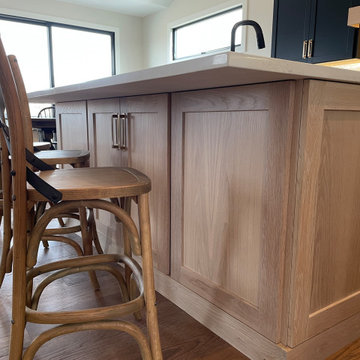 Black Paint and Light White Oak Kitchen Design