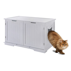 merry products cat washroom bench decorative litter box cover & storage