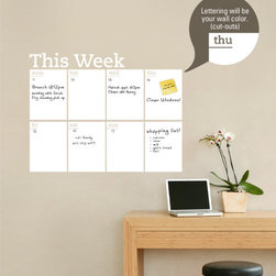 Weekly Planner Dry Erase Calendar - Modern Vinyl Wall Decal - Wall Decals