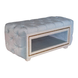 Cushioned Window Seat with Rope Accent - Upholstered Benches