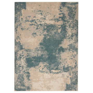 Nourison Maxell 5'3" x 7'3" Ivory/Teal Modern Indoor Area Rug