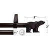 3/4” Farmhouse Bear Adjustable Window Treatment Single Curtain Rod, Bronze, 28"-