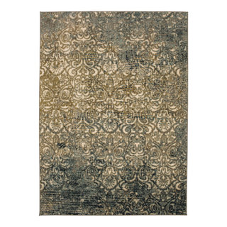 Karastan Melrose Blue Teal Area Rug, 3'6