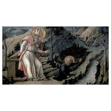 "Vision of Saint Augustine" Digital Paper Print by Filippo Lippi, 24"x14"