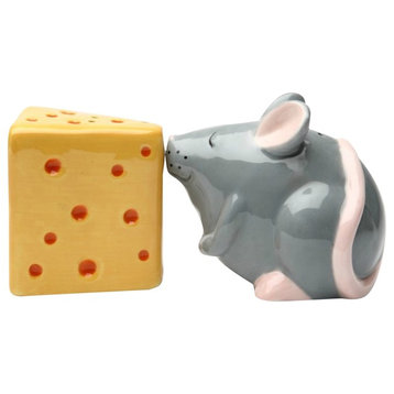 Mouse and Cheese Salt and Pepper Shaker Set