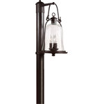 Troy Lighting - Owings Mill, Outdoor Post Lantern, Natural Bronze Finish, Clear Seeded Glass - Lamping Info: 3 x 60W Candelabra Incandescent (Not Included)