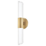 Hudson Valley Lighting - Rowe 2-Light Wall Sconce, Aged Brass, Clear K9 Crystal Shade - Features: