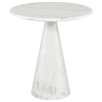 Amina White Marble Side Table