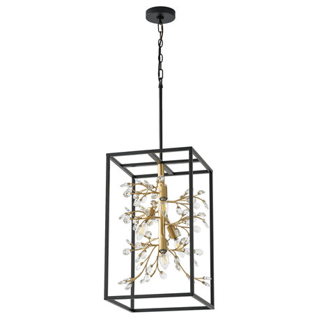 Modern Crystal Pendant Light Kitchen Island Lighting With Metal Frame