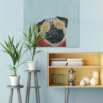 "Grimace Face with Eye Glass" Painting Print on Wrapped Canvas