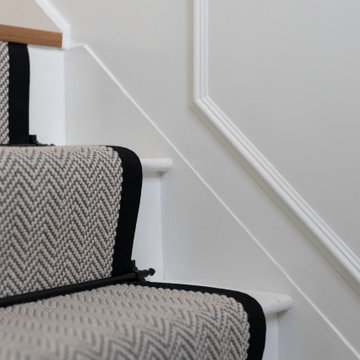 Chevron Stair Runner with Black Border