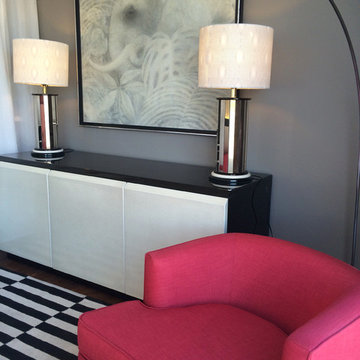 Chic Red, Black and White Living Area