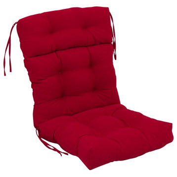 20-"x42" Solid Twill Tufted Chair Cushion Red