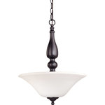 Nuvo Lighting - Nuvo Lighting 60/1848 Dupont - Three Light Pendant - Dupont Three Light Pendant Dark Chocolate Bronze Satin White S Dark Chocolate Bronze Finish with Satin White Shade *Number of Bulbs: 3 *Wattage: 60W * BulbType: Halogen *Bulb Included: No *UL Approved: Yes