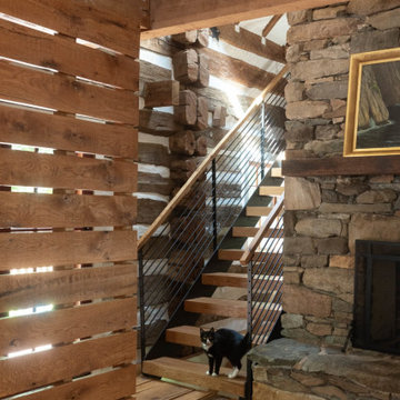 Log Cabin Steel Stair