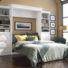 Queen Wall Bed and Storage Units with Drawers in White