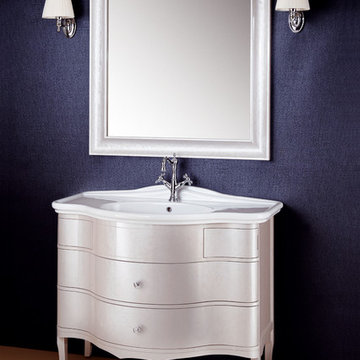 GM Luxury Serge 39.4" Bath Vanity Cabinet Set Single Sink, Silver Gloss Lacquer