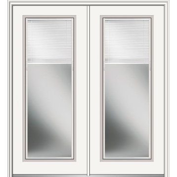 Internal Blinds Steel Double Door Full Lite, 74"x81.75", Hand In-Swing: Right