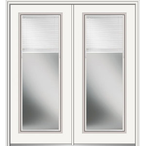 Internal Blinds Fiberglass Double Door Full Lite Contemporary