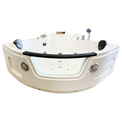 Miami with heater 53.14 in. Acrylic Center Drain Corner Alcove Whirlpool Bathtub in White Miami with heater 53.14 in. Acrylic Center Drain Corner Alcove Whirlpool Bathtub in White