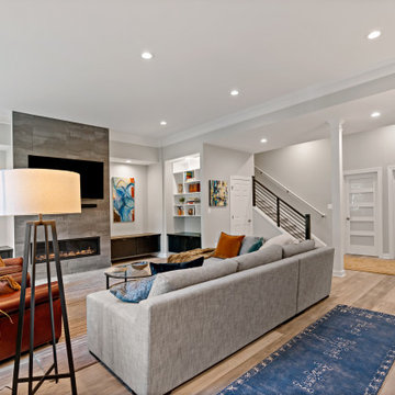 Stunning Falls Church Basement Transformation Showcases Generous Family Room