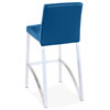 Lynx Counter Height Contemporary Stool With Metal Base, Dark Blue