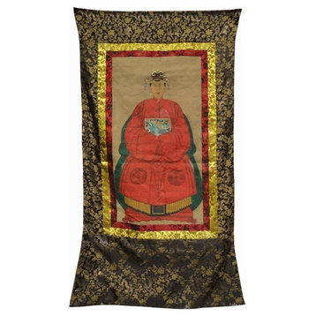 Chinese Hand Painted Emperor Kang Xi's Wife Portrait Hanging Decor