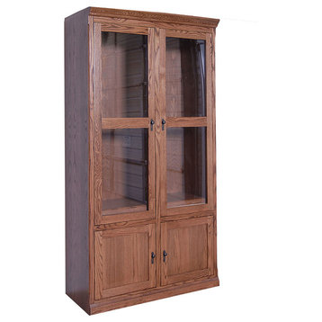 Mission Bookcase With Full Doors, Natural Alder
