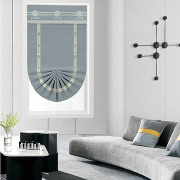 QYBHF748 High Quality Chenille Grey Custom Made Roman Blinds For Home Decoration