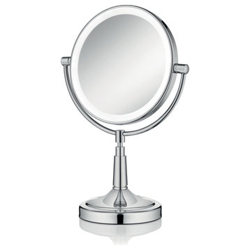 Afina 5x Round LED Lighted Table Top Magnifying Mirror