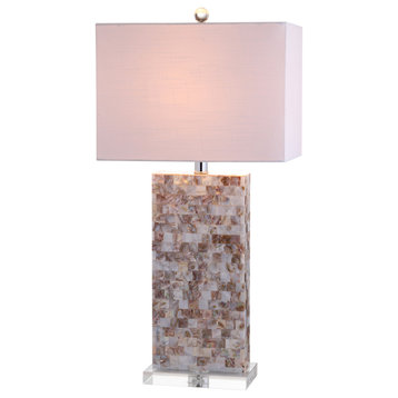Cannon 29" Seashell and Crystal Table Lamp, Natural and Clear