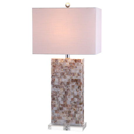 Cannon 29" Seashell and Crystal Table Lamp, Natural and Clear