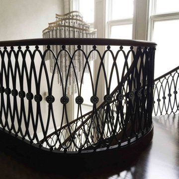 Solid stair railings Black