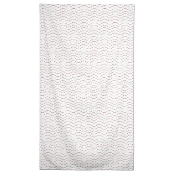 Simple Wave Pattern Red 58x102 Tablecloth