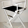 Folding Director's Style Chair w 24-Inch Seat Height & White Frame, Turquoise