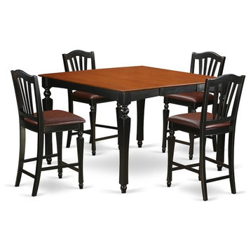 Counter Height Table Set, Square Gathering Table and 4 Chairs