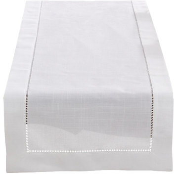 Rochester Collection With Hemstitched Border Table Runner, 16"x36"