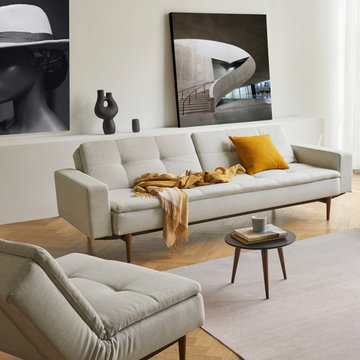 Dublexo Styletto Dark Wood Sofa Bed with Arms by Innovation Living