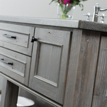 Weathered Wood Kitchen Island