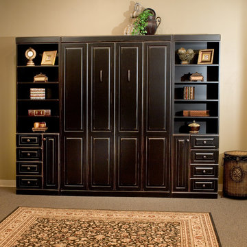 Black Distressed Panel Bed