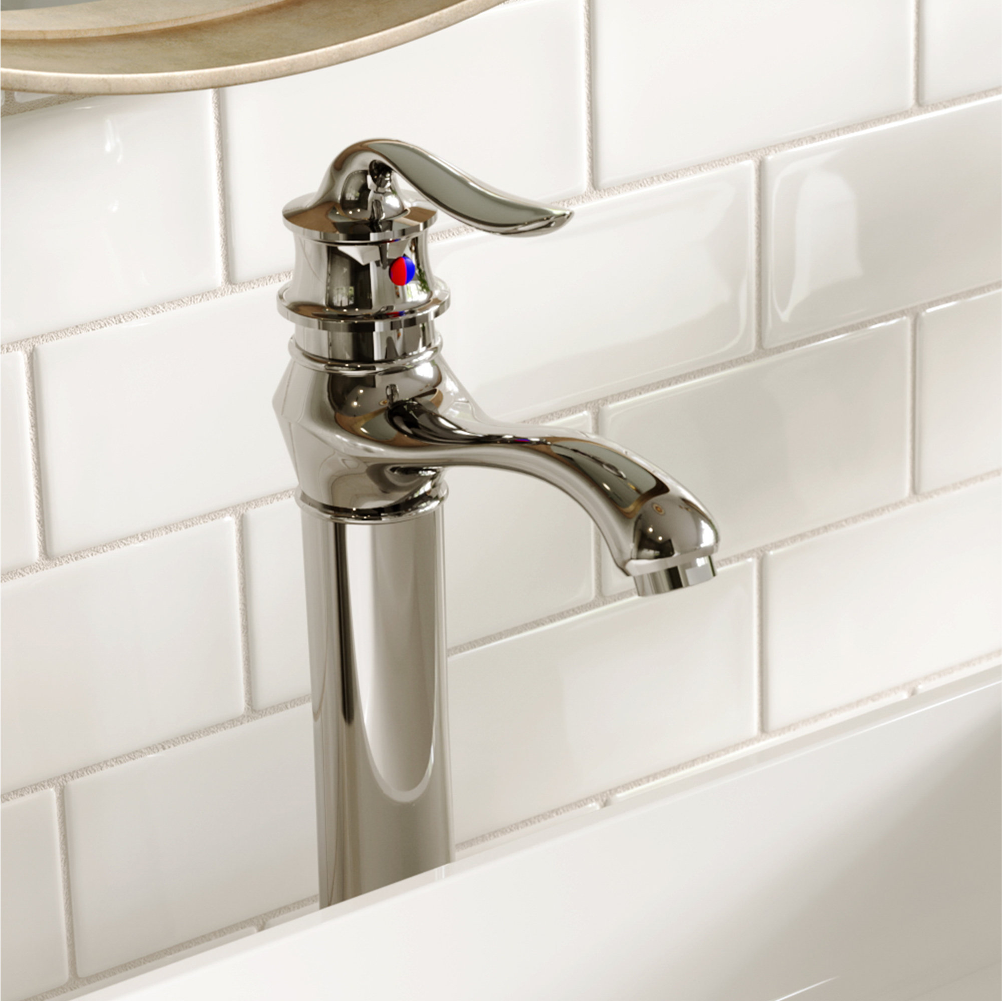 Karran KBF432 1-Hole 1-Handle Vessel Faucet With Pop-up Drain, Chrome