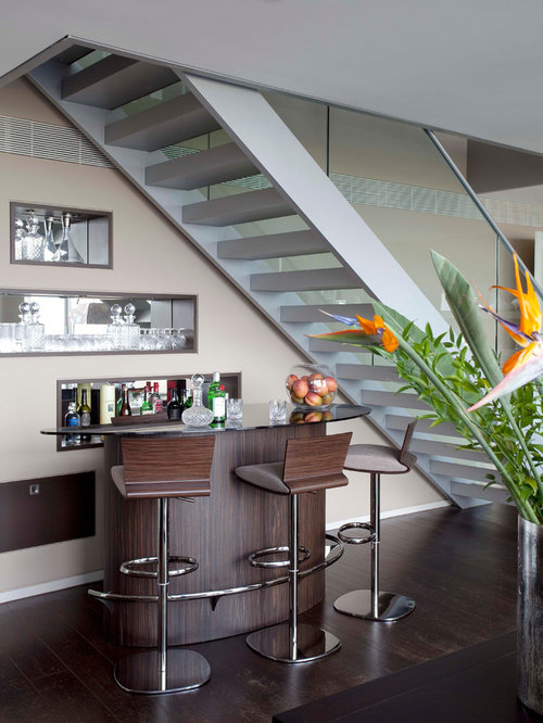 Best Bar Under Stairs Design Ideas & Remodel Pictures | Houzz - SaveEmail. Contemporary Home Bar