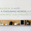 Decal Vinyl Wall Sticker Memories Are Priceless Quote, Lime Green/Lilac/Blue