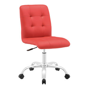 Prim Armless Mid Back Office Chair Red Contemporary - Red Armless Desk Chair Prim Armless Mid Back Office Chair Red Contemporary - Red Armless Desk Chair