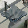 R5-5012 Frosted Glass Vessel Sink, R9-7001 Faucet, Antique Bronze