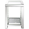 Coaster Contemporary Square Glass Top Storage End Table in Mirrored